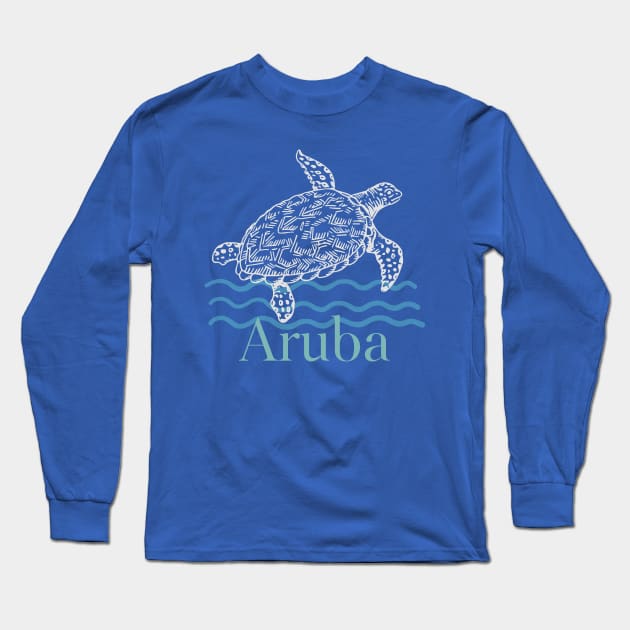 Aruba Sea Turtle Long Sleeve T-Shirt by Pine Hill Goods